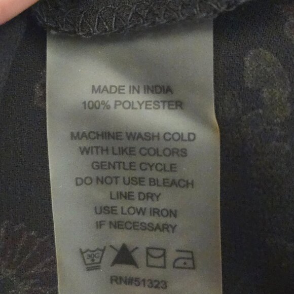 Vince Camuto Floral Print Babydoll Mini Dress M Black Multi Ruffle Fall Boho NWT - Picture 12 of 12